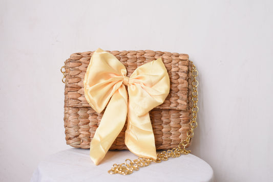 Fancy bow sling bag ( Yellow )