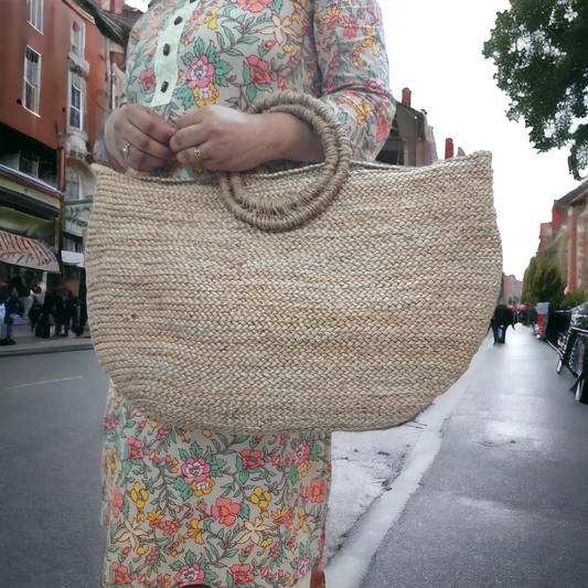 Cane Handle Jute Bags